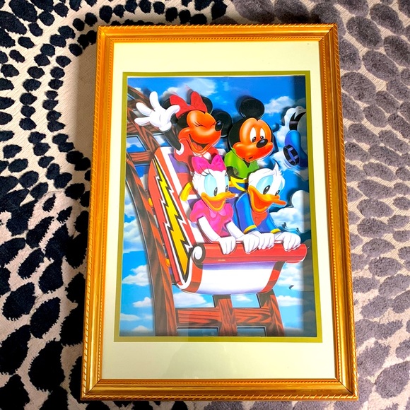 Disney Other - Disney Mickey & Friends Rollercoaster 3D Framed Art 21”x15”x3” Shadow Box Framed